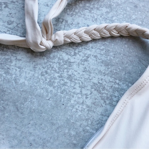 Bleu Rod Beattie Woman’s Braid Trim Cream One Piece Swimsuit Size 14 - Picture 8 of 11